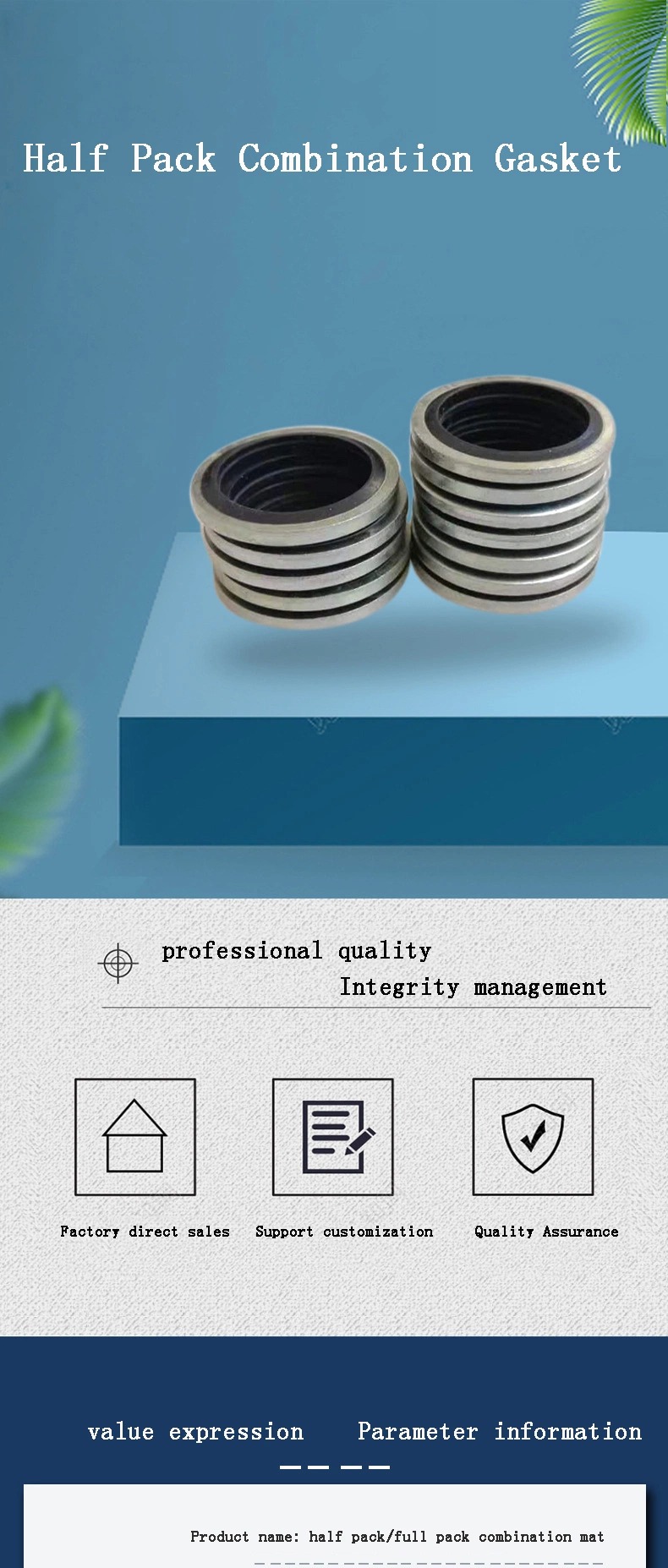 OEM Seal M12 Karbon Çelik Nitril Kauçuk Paket Bağlı Sıfırlama Lavaboları 0